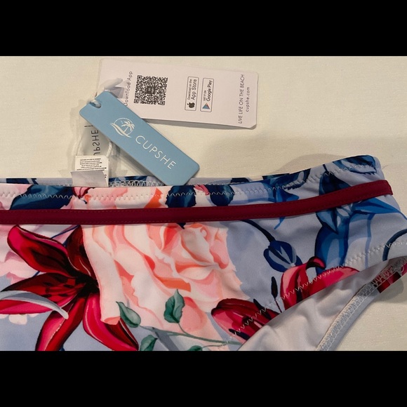 Cupshe Bikini Bottoms Flowered NWT’s Size Medium - Picture 7 of 13
